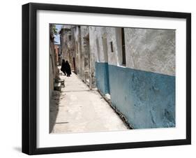 Narrow Alley With Moslem Women, Old Town, Lamu Island, Kenya, East Africa, Africa-null-Framed Photographic Print