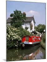 Narrow Boat and Lock, Aylesbury Arm of the Grand Union Canal, Buckinghamshire, England-Philip Craven-Mounted Photographic Print