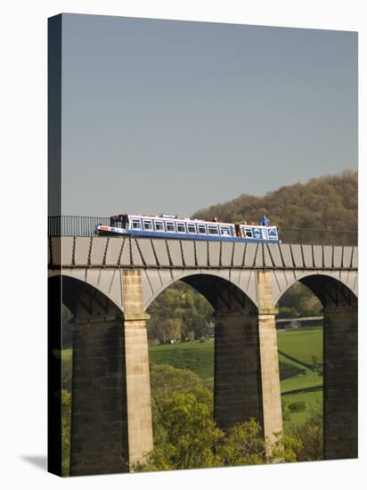 Narrow Boat Crossing the Pontcysyllte Aqueduct, Built by Thomas Telford and William Jessop-Richard Maschmeyer-Stretched Canvas