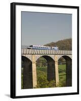 Narrow Boat Crossing the Pontcysyllte Aqueduct, Built by Thomas Telford and William Jessop-Richard Maschmeyer-Framed Photographic Print