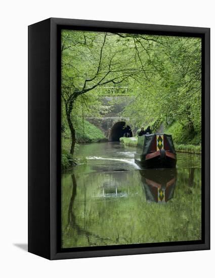 Narrow Boat Cruising the Llangollen Canal, England, United Kingdom, Europe-Richard Maschmeyer-Framed Stretched Canvas