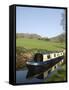 Narrow Boat Cruising the Llangollen Canal, Wales, United Kingdom, Europe-Richard Maschmeyer-Framed Stretched Canvas