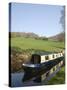 Narrow Boat Cruising the Llangollen Canal, Wales, United Kingdom, Europe-Richard Maschmeyer-Stretched Canvas