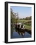 Narrow Boat Moored Waiting to Enter Craft Lock, Sutton Green, Surrey, England-Pearl Bucknall-Framed Photographic Print