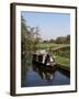 Narrow Boat Moored Waiting to Enter Craft Lock, Sutton Green, Surrey, England-Pearl Bucknall-Framed Photographic Print