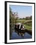 Narrow Boat Moored Waiting to Enter Craft Lock, Sutton Green, Surrey, England-Pearl Bucknall-Framed Photographic Print