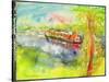 Narrow Boat on the River Lea-Brenda Brin Booker-Stretched Canvas