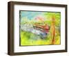 Narrow Boat on the River Lea-Brenda Brin Booker-Framed Giclee Print