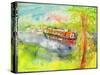 Narrow Boat on the River Lea-Brenda Brin Booker-Stretched Canvas