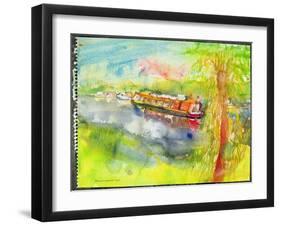 Narrow Boat on the River Lea-Brenda Brin Booker-Framed Giclee Print