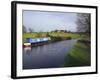 Narrow Boat on the Worcester and Birmingham Canal, Tardebigge Locks, Worcestershire, England-David Hughes-Framed Photographic Print