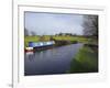 Narrow Boat on the Worcester and Birmingham Canal, Tardebigge Locks, Worcestershire, England-David Hughes-Framed Photographic Print