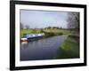 Narrow Boat on the Worcester and Birmingham Canal, Tardebigge Locks, Worcestershire, England-David Hughes-Framed Photographic Print