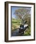 Narrow Boat Passing Through a Lift Bridge, Llangollen Canal, Wales, United Kingdom, Europe-Richard Maschmeyer-Framed Premium Photographic Print