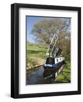 Narrow Boat Passing Through a Lift Bridge, Llangollen Canal, Wales, United Kingdom, Europe-Richard Maschmeyer-Framed Premium Photographic Print