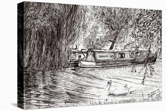 Narrow boats Cambridge, 2005,-Vincent Alexander Booth-Stretched Canvas