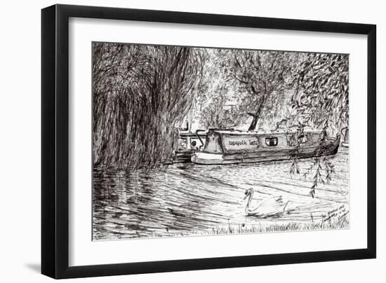 Narrow boats Cambridge, 2005,-Vincent Alexander Booth-Framed Giclee Print