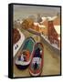 Narrow Boats-Margaret Loxton-Framed Stretched Canvas