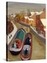 Narrow Boats-Margaret Loxton-Stretched Canvas