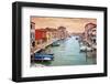 Narrow Canal among Old Colorful Houses on Island of Murano, near Venice in Italy.-Petr Jilek-Framed Photographic Print