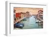 Narrow Canal among Old Colorful Houses on Island of Murano, near Venice in Italy.-Petr Jilek-Framed Photographic Print