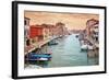 Narrow Canal among Old Colorful Houses on Island of Murano, near Venice in Italy.-Petr Jilek-Framed Photographic Print