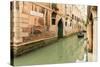 Narrow Canal and Gondola. Venice. Italy-Tom Norring-Stretched Canvas