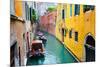 Narrow Canal with Boats in Venice, Italy-Zoom-zoom-Mounted Photographic Print