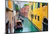 Narrow Canal with Boats in Venice, Italy-Zoom-zoom-Mounted Photographic Print