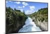 Narrow Chasm Leading in the Huka Falls on the Waikato River, Taupo, North Island-Michael Runkel-Mounted Photographic Print