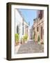 Narrow cobbled street in the old town of Matera, Basilicata, Italy, Europe-Karen Deakin-Framed Photographic Print