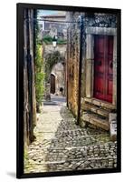 Narrow Cobblestone Sermoneta Italy-George Oze-Framed Premium Photographic Print