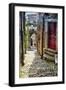 Narrow Cobblestone Sermoneta Italy-George Oze-Framed Photographic Print