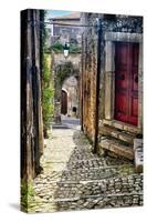 Narrow Cobblestone Sermoneta Italy-George Oze-Stretched Canvas