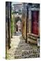 Narrow Cobblestone Sermoneta Italy-George Oze-Stretched Canvas