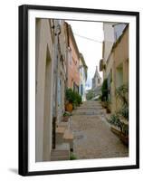 Narrow Cobblestone Street, Arles, Provence, France-Lisa S. Engelbrecht-Framed Premium Photographic Print