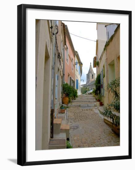 Narrow Cobblestone Street, Arles, Provence, France-Lisa S. Engelbrecht-Framed Premium Photographic Print