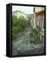 Narrow Cobblestone Street, Fishing Village, Collioure, Languedoc-Roussillon, France-Per Karlsson-Framed Stretched Canvas