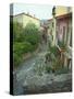 Narrow Cobblestone Street, Fishing Village, Collioure, Languedoc-Roussillon, France-Per Karlsson-Stretched Canvas