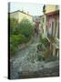 Narrow Cobblestone Street, Fishing Village, Collioure, Languedoc-Roussillon, France-Per Karlsson-Stretched Canvas