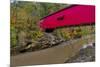 Narrow Covered Bridge over Sugar Creek in Parke County, Indiana, USA-Chuck Haney-Mounted Photographic Print