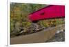 Narrow Covered Bridge over Sugar Creek in Parke County, Indiana, USA-Chuck Haney-Framed Photographic Print