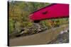 Narrow Covered Bridge over Sugar Creek in Parke County, Indiana, USA-Chuck Haney-Stretched Canvas