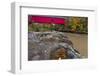 Narrow Covered Bridge over Sugar Creek in Parke County, Indiana, USA-Chuck Haney-Framed Photographic Print