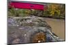 Narrow Covered Bridge over Sugar Creek in Parke County, Indiana, USA-Chuck Haney-Mounted Photographic Print