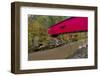 Narrow Covered Bridge over Sugar Creek in Parke County, Indiana, USA-Chuck Haney-Framed Photographic Print