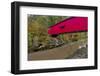 Narrow Covered Bridge over Sugar Creek in Parke County, Indiana, USA-Chuck Haney-Framed Photographic Print