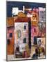 Narrow Houses, 2023 (Acrylic on Canvas)-Margaret Coxall-Mounted Giclee Print