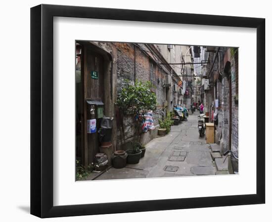 Narrow Lanes in Traditional Residence, Shanghai, China-Keren Su-Framed Photographic Print