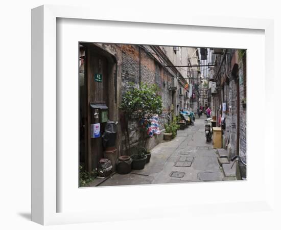 Narrow Lanes in Traditional Residence, Shanghai, China-Keren Su-Framed Photographic Print